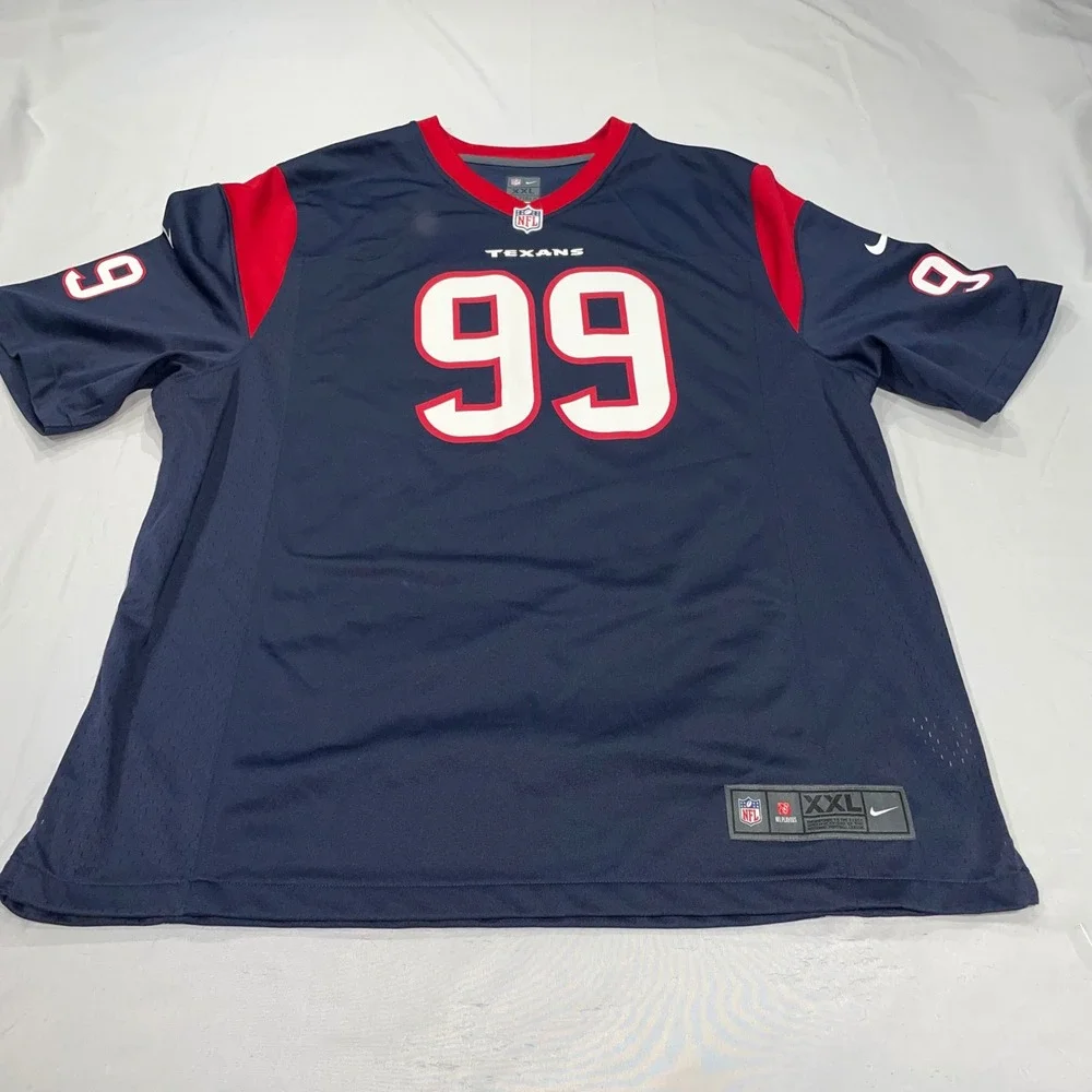 Nike Houston Texans JJ Watt 99 NFL On Field Jersey Navy Blue Mens XXL
